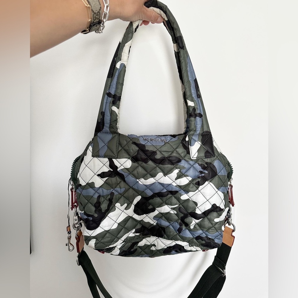 MZ Wallace Quilted Camouflage Shoulder Bag in Green, Black, White, Blue
